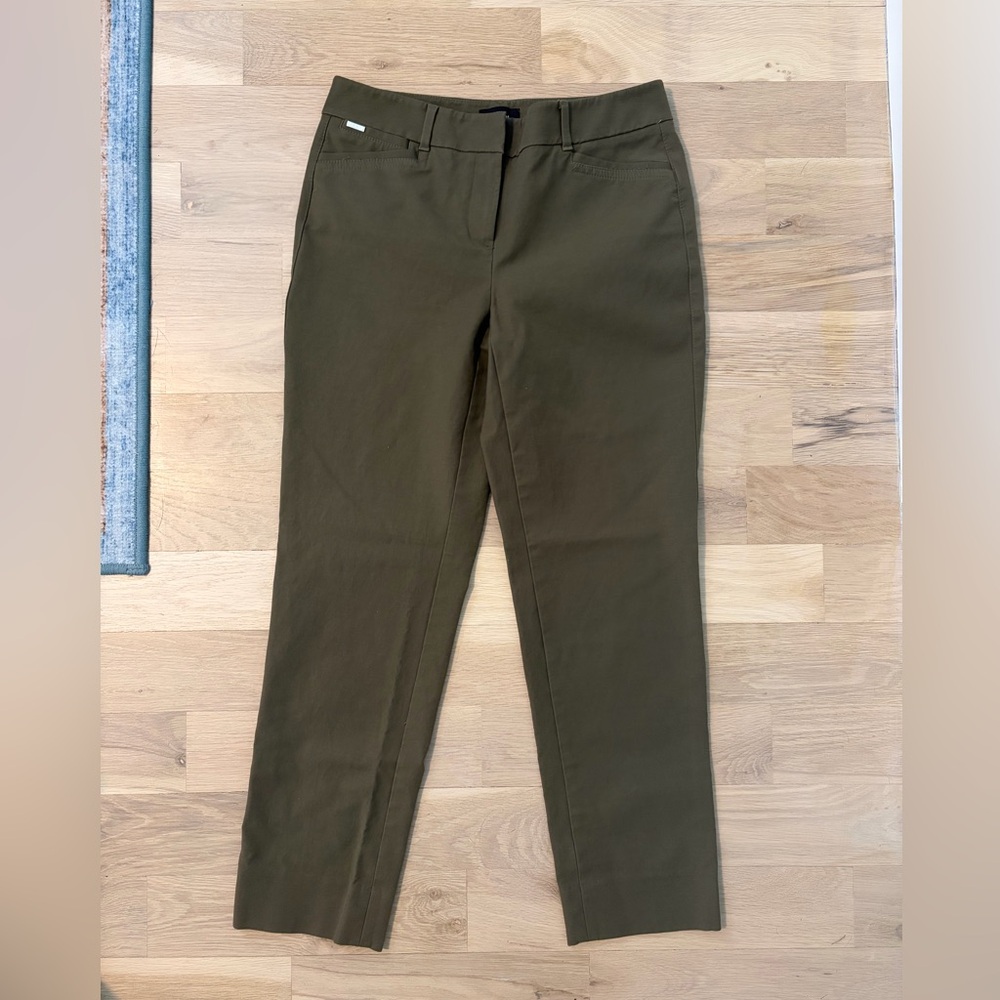 White House Black Market Olive Cropped Slim Pants - Picture 2 of 9